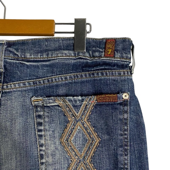 7 For All Mankind Women's Mini Raw Hem Denim Skirt - Picture 7 of 8